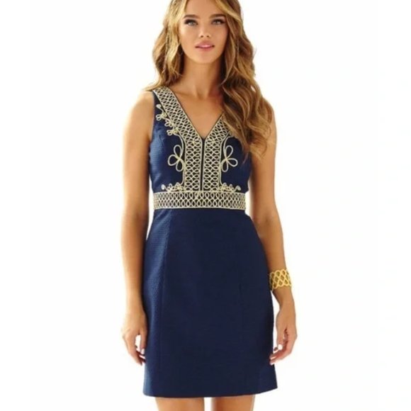 NWOT Lilly Pulitzer Aveline Shift in True Navy - Picture 1 of 5